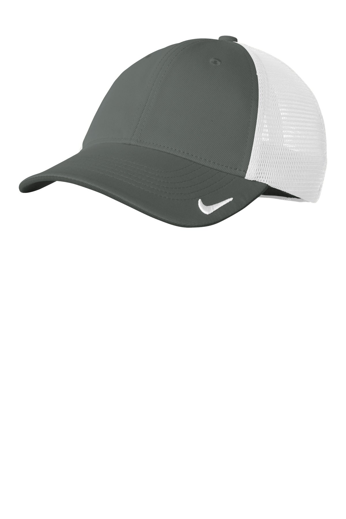 Nike Stretch-to-Fit Mesh Back Cap - Anthracite/ White - front