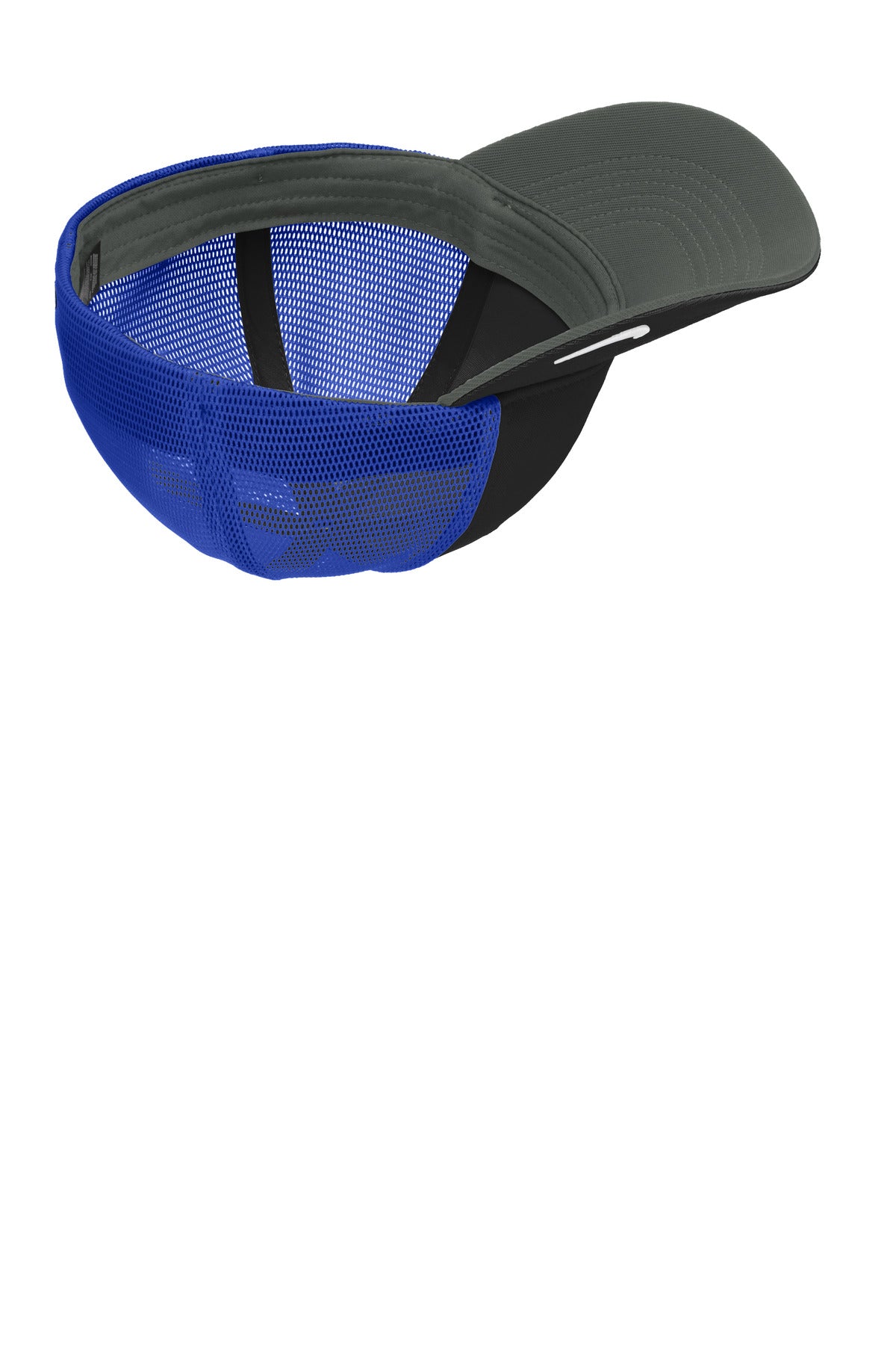 Nike Stretch-to-Fit Mesh Back Cap - Black/ Game Royal - flat front