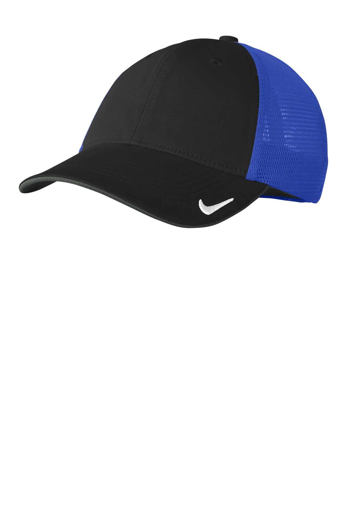 Nike Stretch-to-Fit Mesh Back Cap - Black/ Game Royal - front
