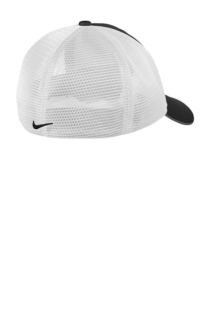 Nike Stretch-to-Fit Mesh Back Cap - Black/ White - flat back