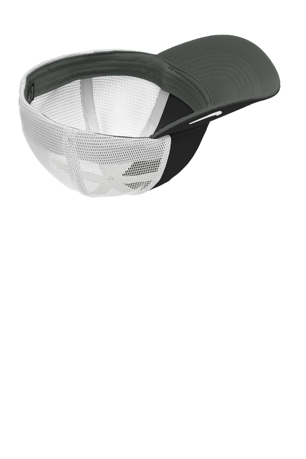 Nike Stretch-to-Fit Mesh Back Cap - Black/ White - flat front