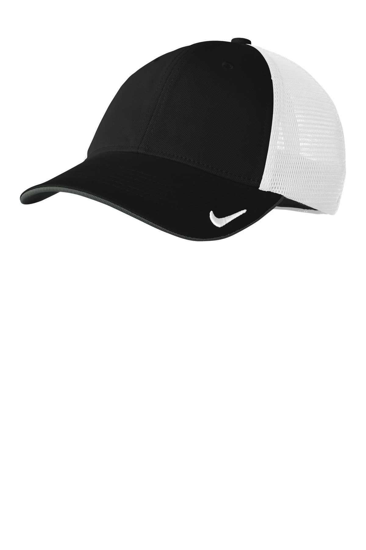 Nike Stretch-to-Fit Mesh Back Cap - Black/ White - front