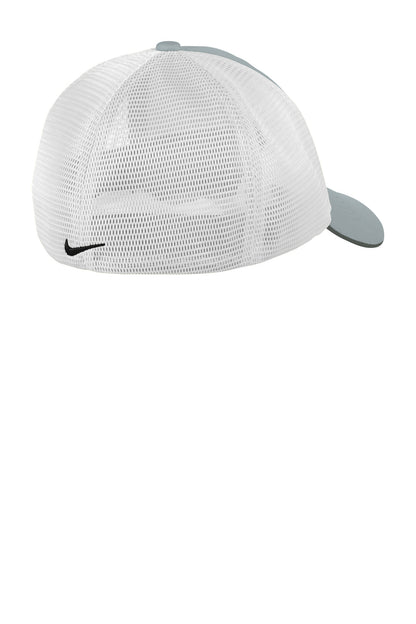 Nike Stretch-to-Fit Mesh Back Cap - Cool Grey/ White - flat back