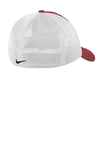 Nike Stretch-to-Fit Mesh Back Cap - Team Red/ White - flat back