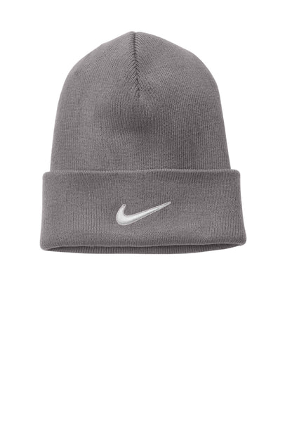 Nike Team Cuffed Beanie - Medium Grey - flat front