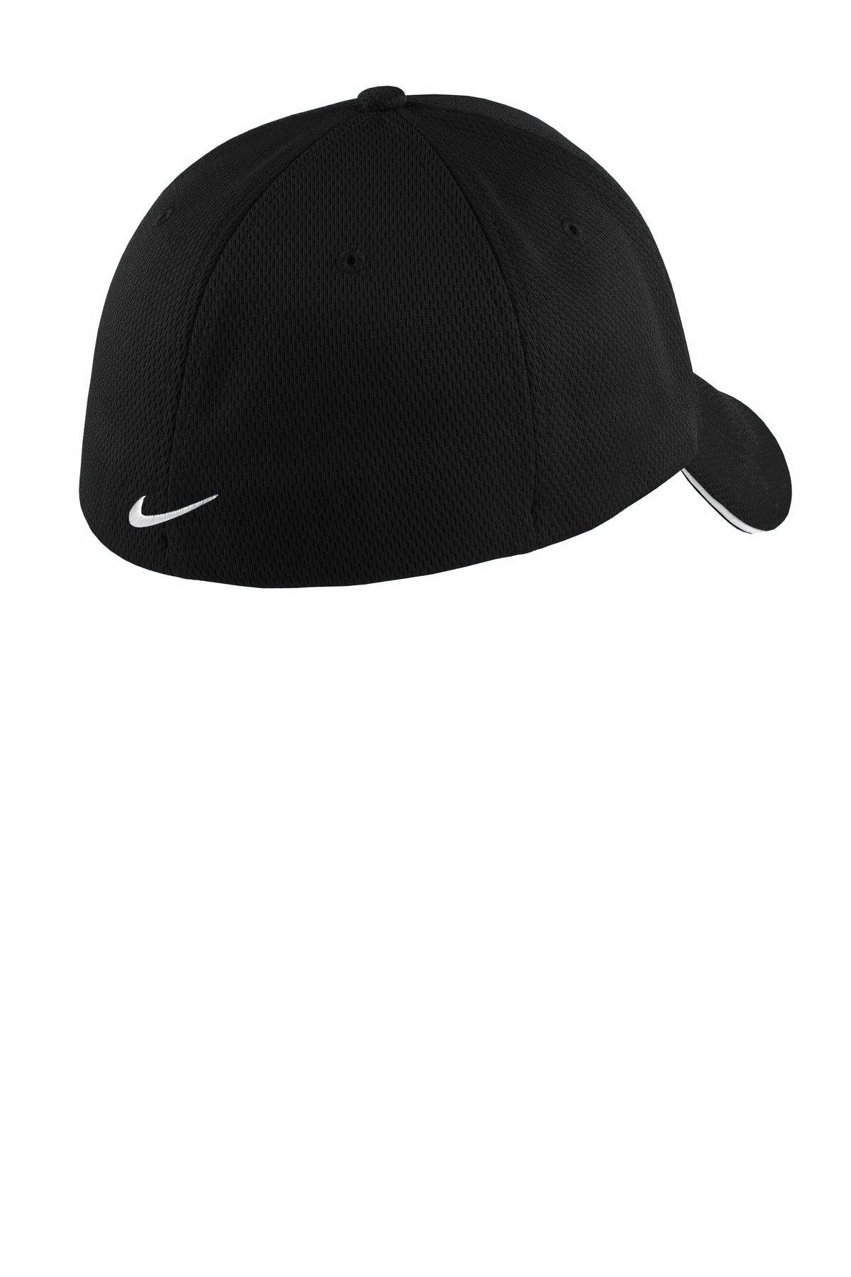 Nike Dri-FIT Stretch Mesh Sandwich Bill Cap - Black/ White - flat back
