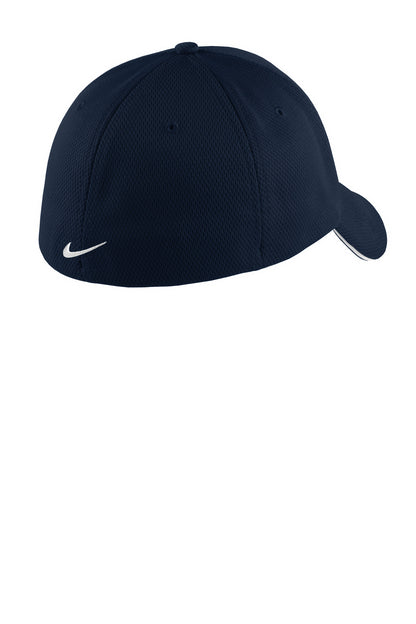 Nike Dri-FIT Stretch Mesh Sandwich Bill Cap - Navy/ White - flat back
