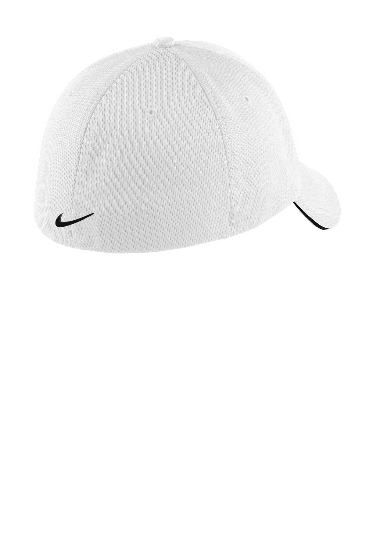 Nike Dri-FIT Stretch Mesh Sandwich Bill Cap - White/ Black - flat back