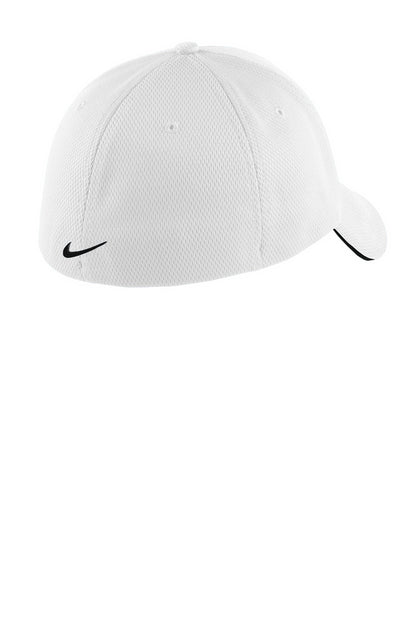 Nike Dri-FIT Stretch Mesh Sandwich Bill Cap - White/ Black - flat back