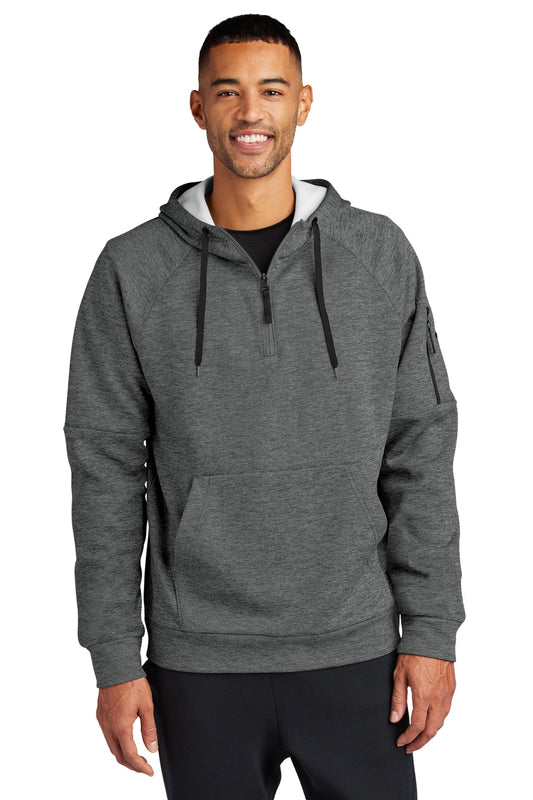 Nike Therma-FIT Pocket 1/4-Zip Fleece Hoodie - Charcoal Heather - front