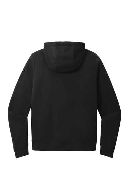 Nike Women's Club Fleece Sleeve Swoosh Full-Zip Hoodie - Black - flat back