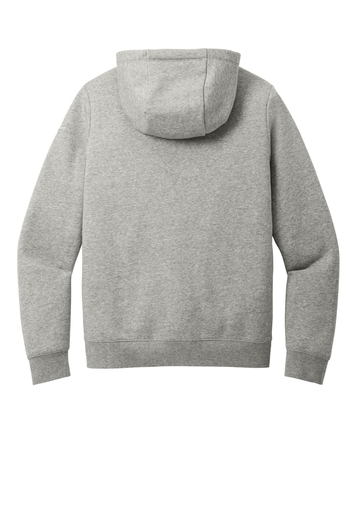 Nike Women's Club Fleece Sleeve Swoosh Full-Zip Hoodie - Dark Grey Heather - flat back