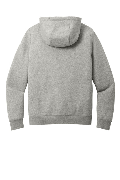 Nike Women's Club Fleece Sleeve Swoosh Full-Zip Hoodie - Dark Grey Heather - flat back