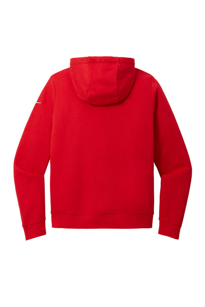 Nike Women's Club Fleece Sleeve Swoosh Full-Zip Hoodie - University Red - flat back