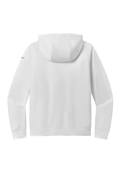 Nike Women's Club Fleece Sleeve Swoosh Full-Zip Hoodie - White - flat back