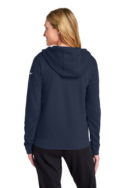 Nike Women's Club Fleece Sleeve Swoosh Full-Zip Hoodie - Midnight Navy - back