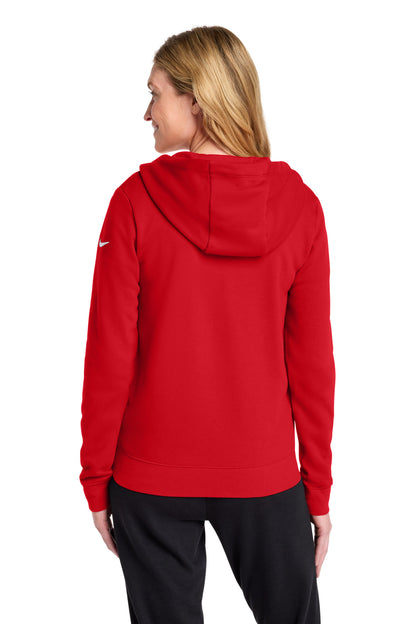 Nike Women's Club Fleece Sleeve Swoosh Full-Zip Hoodie - University Red - back