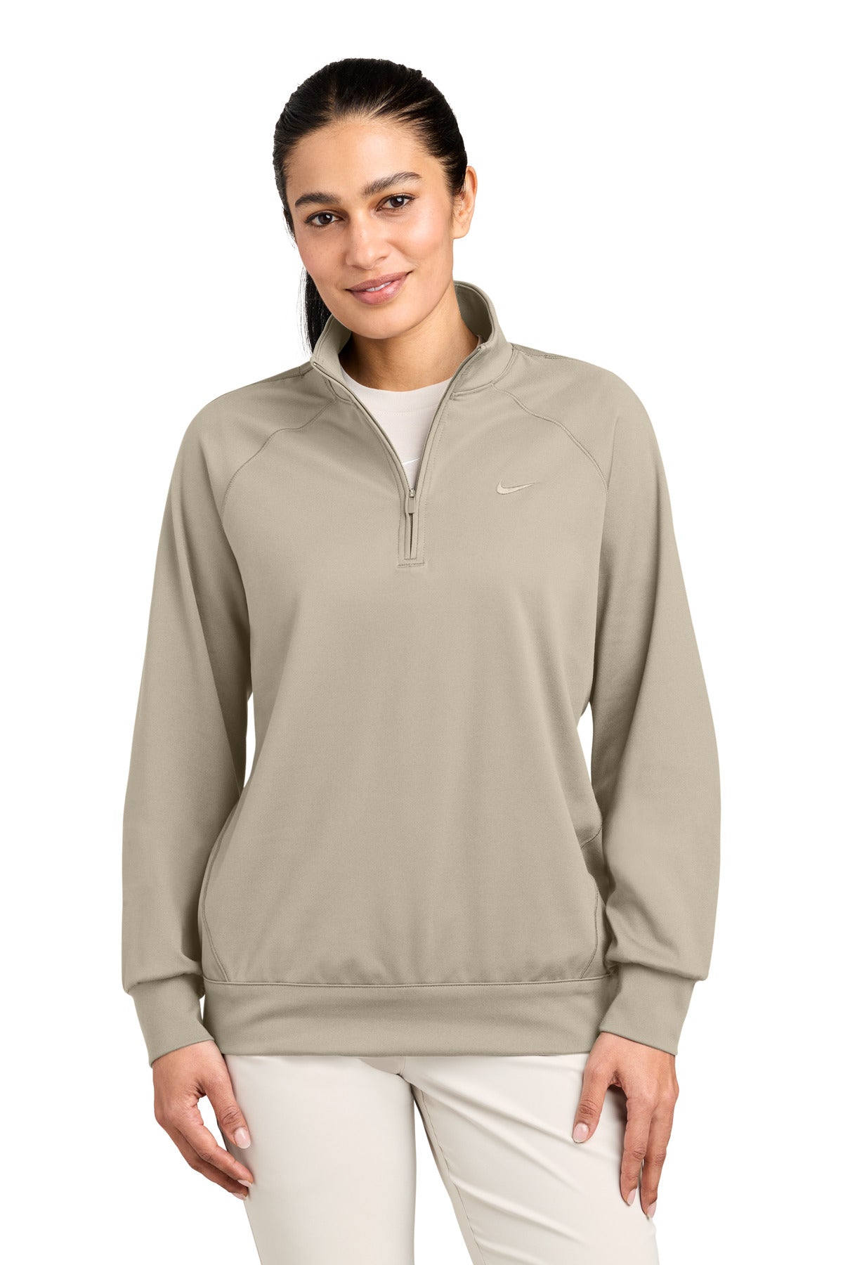 Nike Women's Dri-FIT Primary 1/4-Zip - Desert Khaki - front