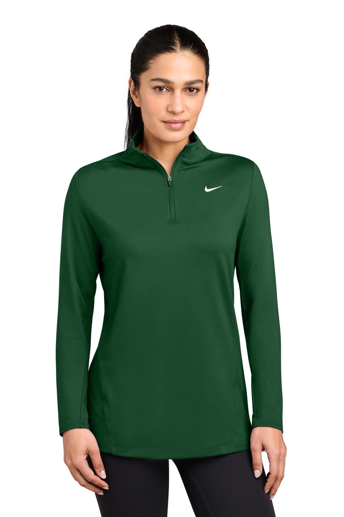 Nike Women's Dri-FIT Stride 1/2-Zip - Dark Green - front