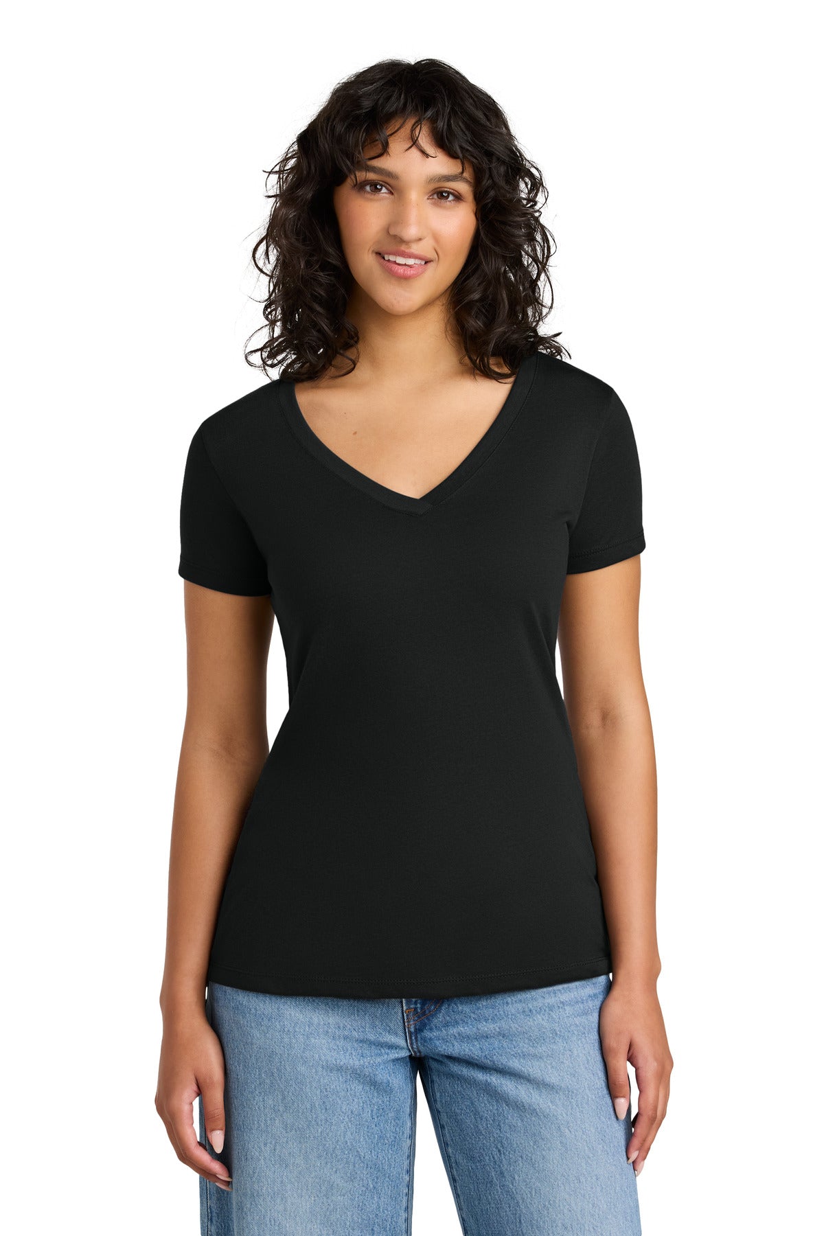 Next Level Apparel Women's Ideal V-Neck Tee - Black - front