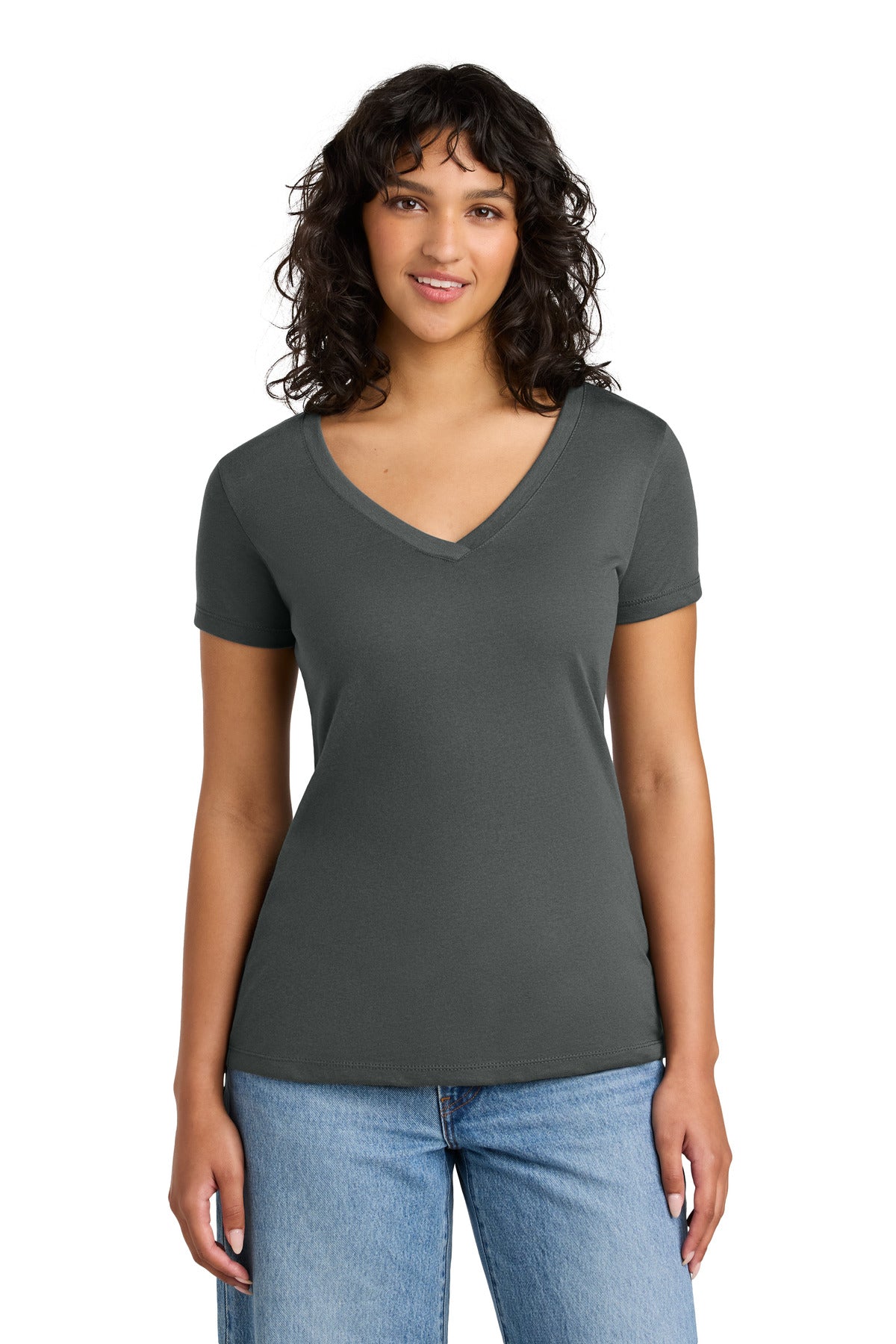 Next Level Apparel Women's Ideal V-Neck Tee - Dark Gray - front