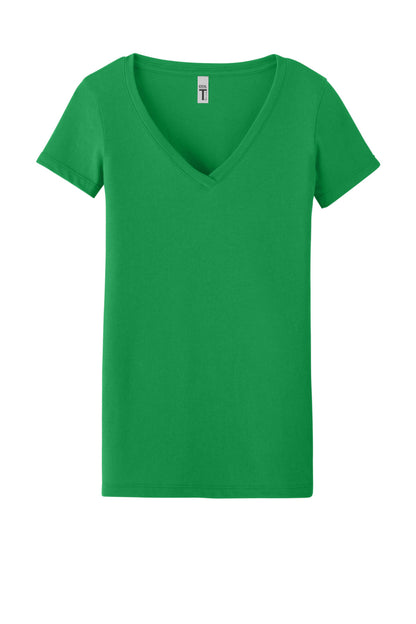 Next Level Apparel Women's Ideal V-Neck Tee - Kelly Green - flat front