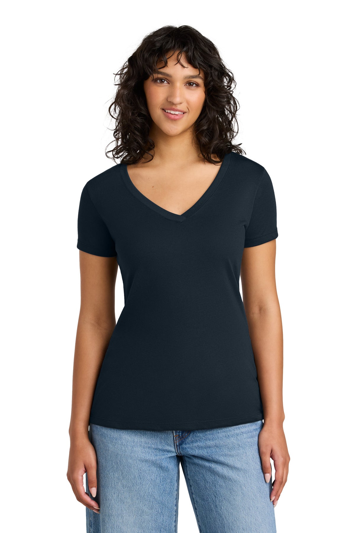 Next Level Apparel Women's Ideal V-Neck Tee - Midnight Navy - front