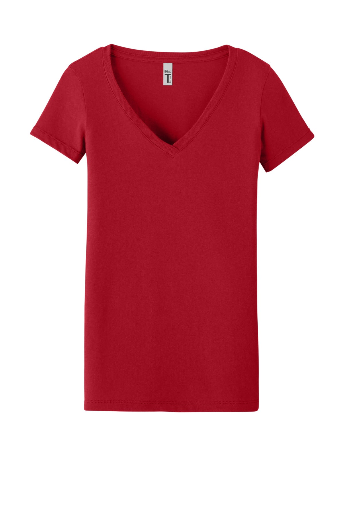 Next Level Apparel Women's Ideal V-Neck Tee - Red - flat front