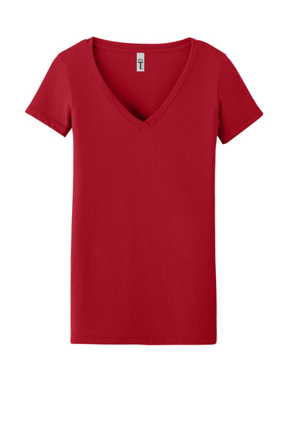 Next Level Apparel Women's Ideal V-Neck Tee - Red - flat front