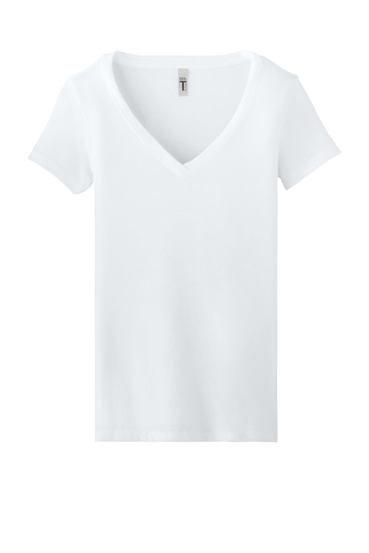 Next Level Apparel Women's Ideal V-Neck Tee - White - flat front