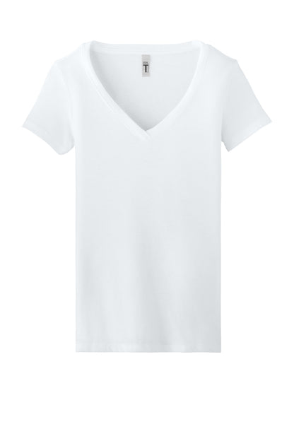 Next Level Apparel Women's Ideal V-Neck Tee - White - flat front