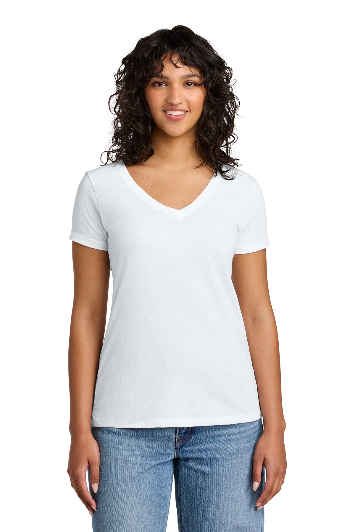 Next Level Apparel Women's Ideal V-Neck Tee - White - front