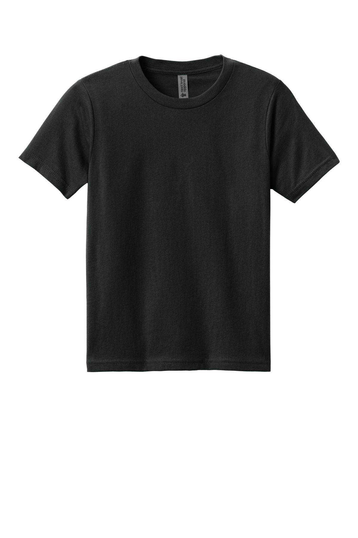 Next Level Apparel Youth Cotton Tee - Black - flat front