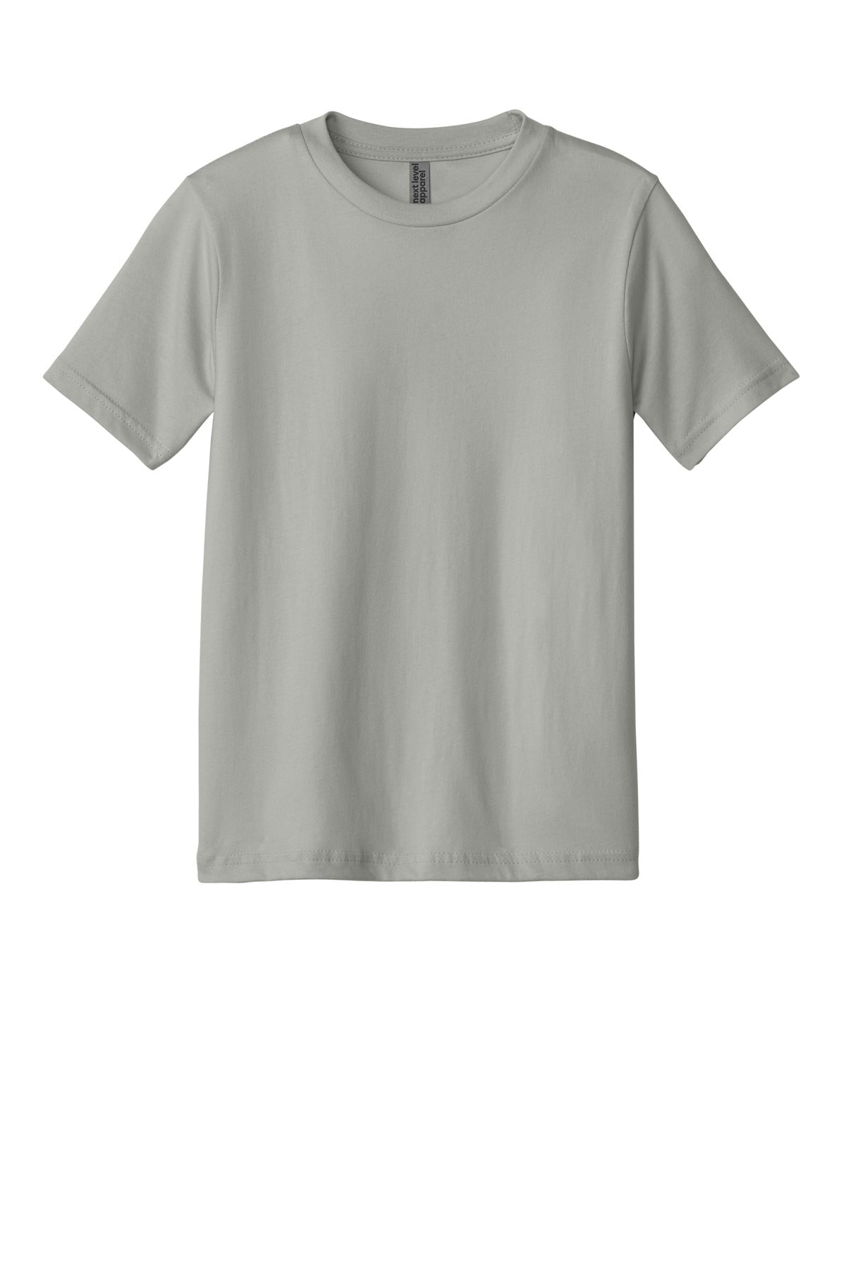 Next Level Apparel Youth Cotton Tee - Light Gray - flat front