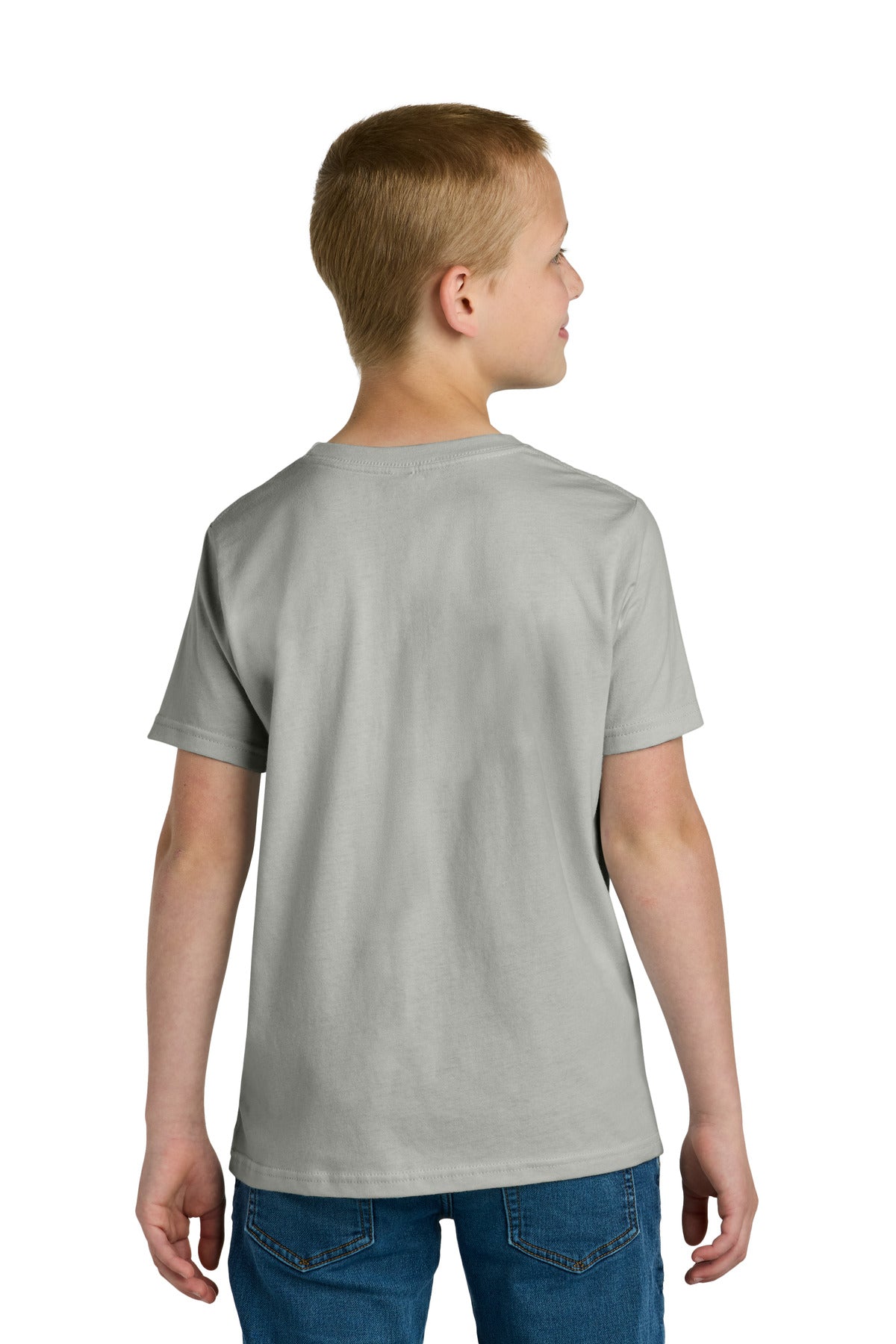Next Level Apparel Youth Cotton Tee - Light Gray - back