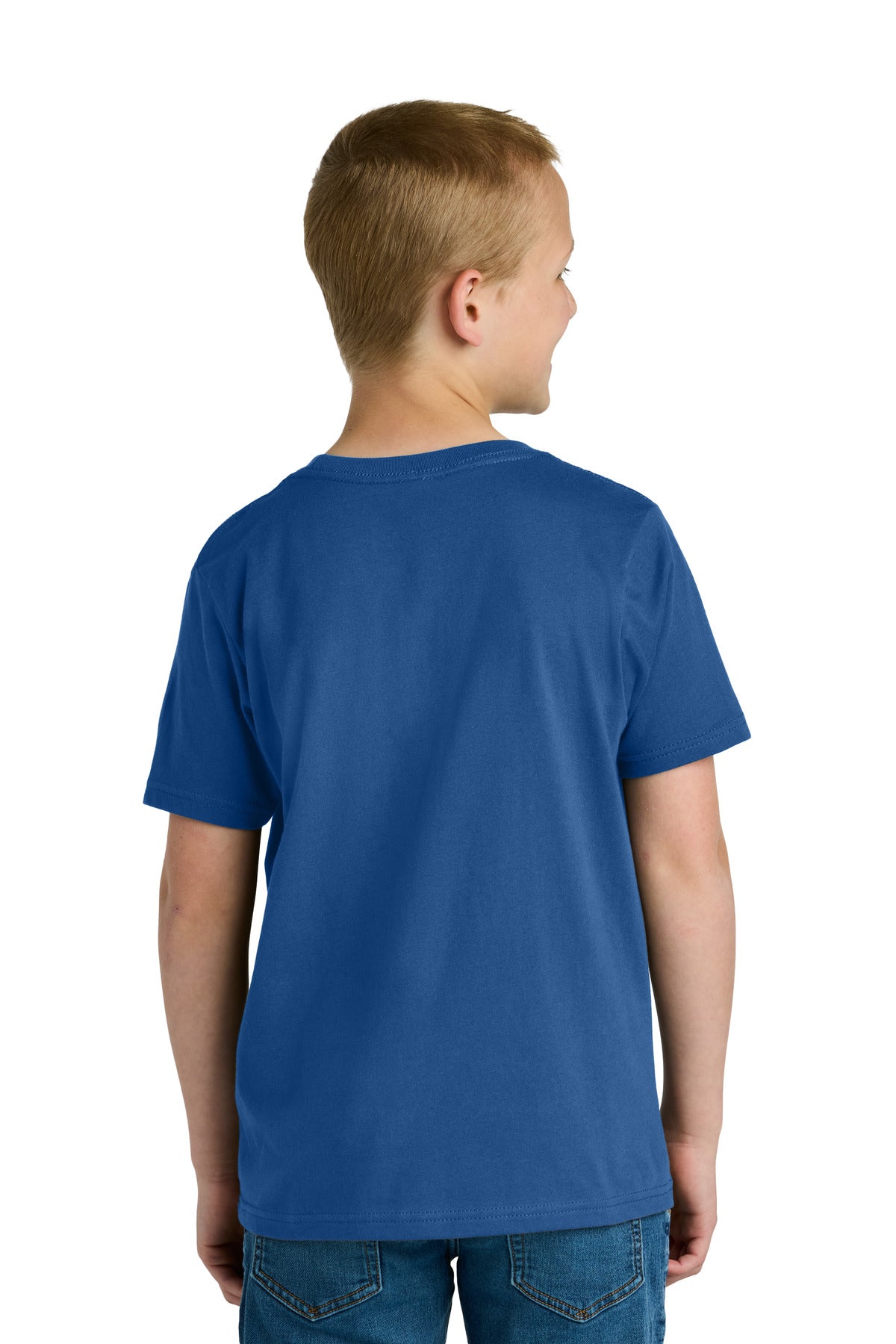 Next Level Apparel Youth Cotton Tee - Royal - back