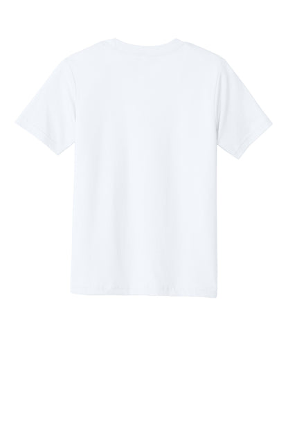 Next Level Apparel Youth Cotton Tee - White - flat back