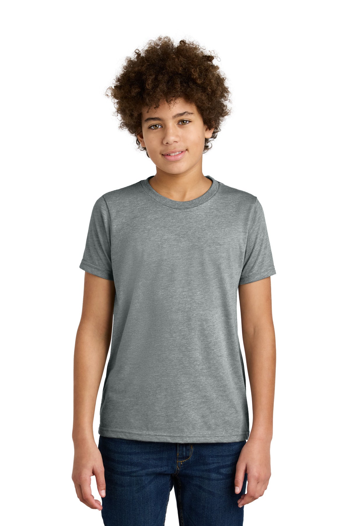 Next Level Apparel Youth CVC Tee - Dark Heather Gray - front