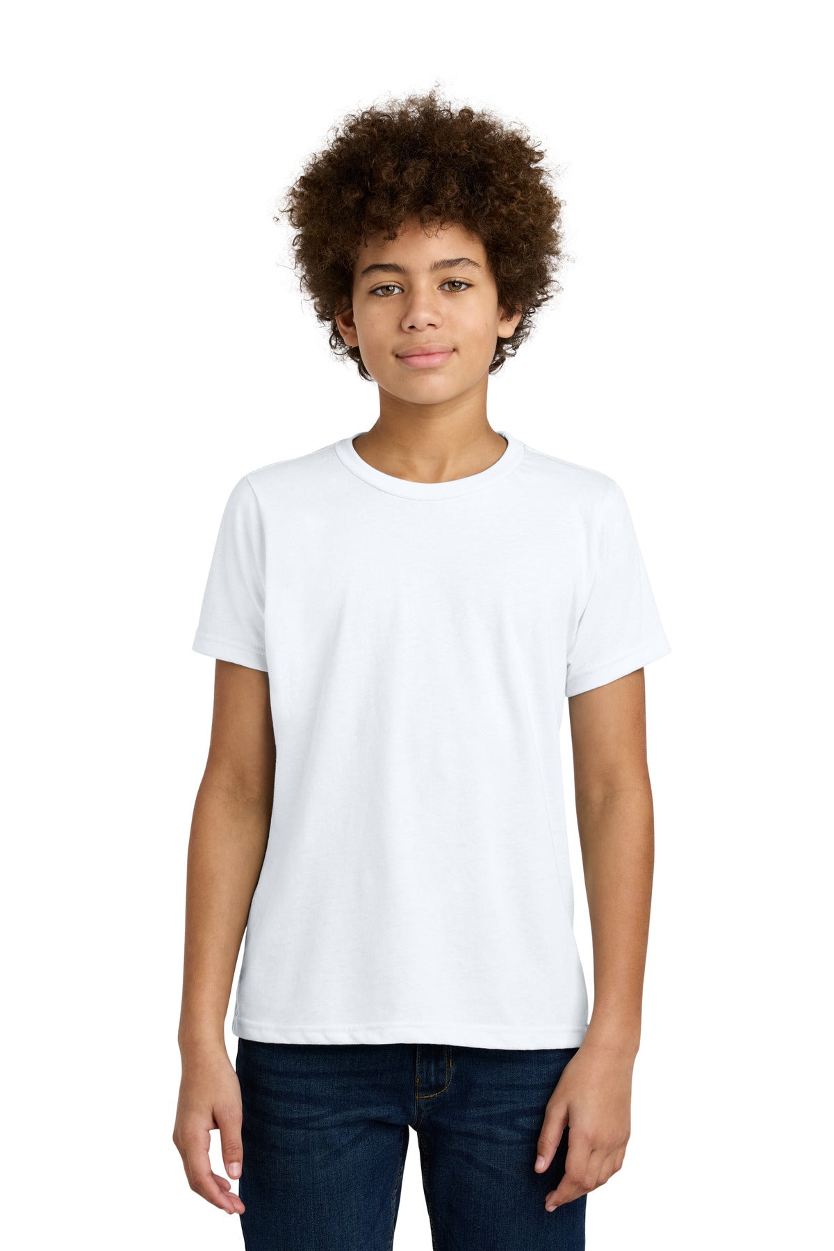 Next Level Apparel Youth CVC Tee - White - front