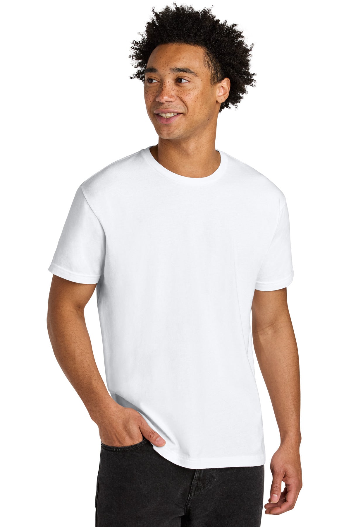 Next Level Apparel Soft Wash Cotton Tee - Washed White - front