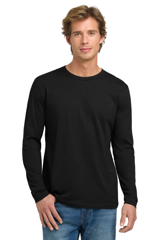 Next Level Apparel Cotton Long Sleeve Tee - Black - front