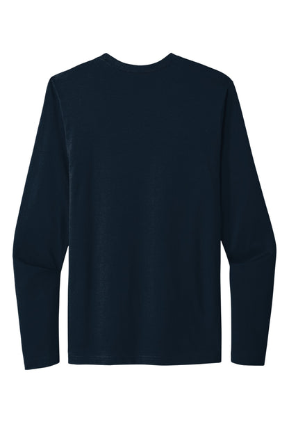 Next Level Apparel Cotton Long Sleeve Tee - Midnight Navy - flat back