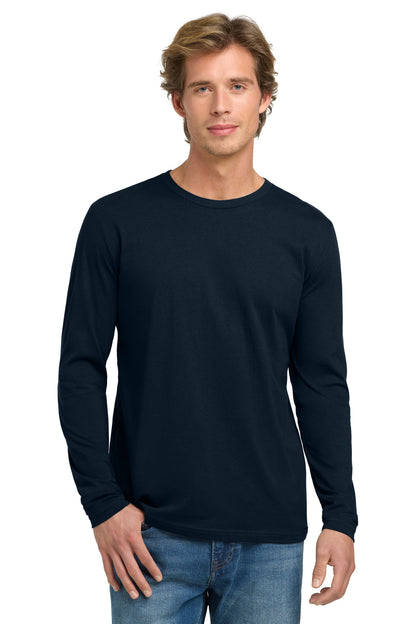 Next Level Apparel Cotton Long Sleeve Tee - Midnight Navy - front