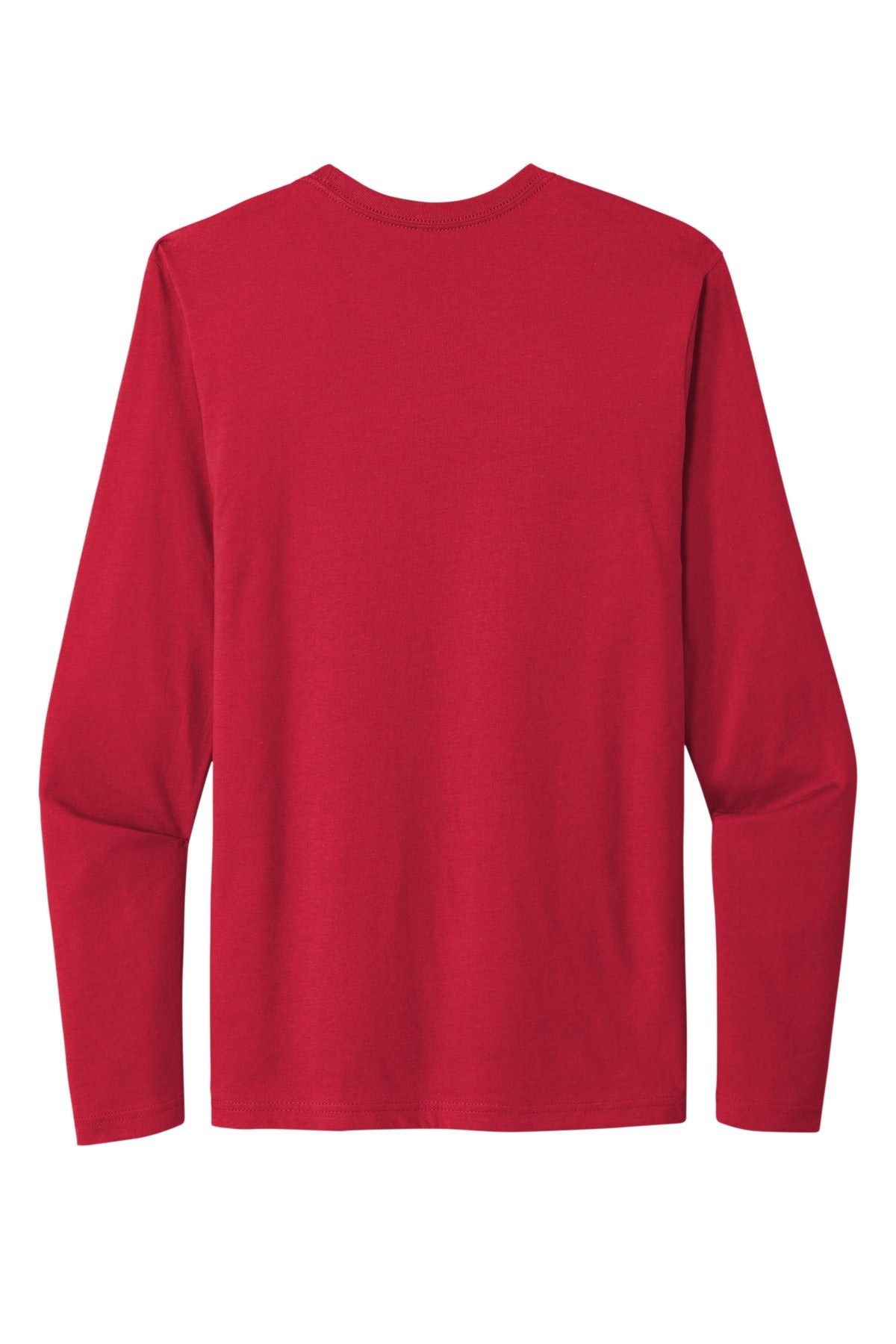 Next Level Apparel Cotton Long Sleeve Tee - Red - flat back