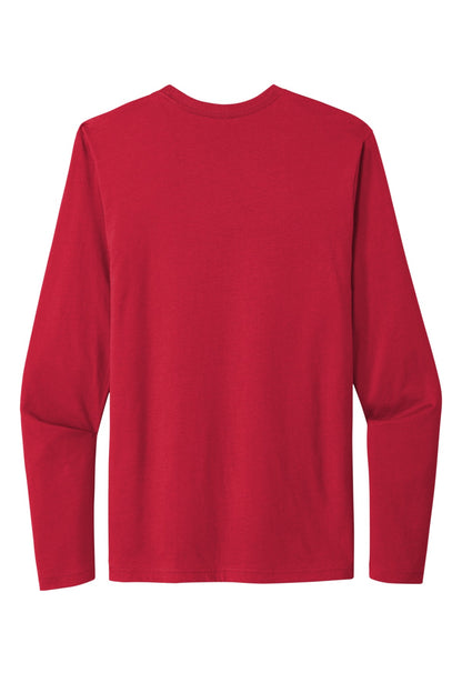 Next Level Apparel Cotton Long Sleeve Tee - Red - flat back