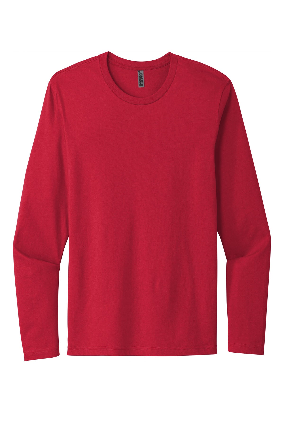 Next Level Apparel Cotton Long Sleeve Tee - Red - flat front
