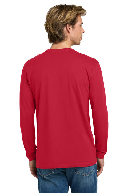 Next Level Apparel Cotton Long Sleeve Tee - Red - back