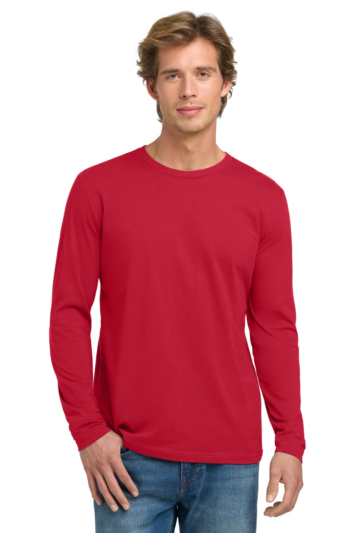 Next Level Apparel Cotton Long Sleeve Tee - Red - front