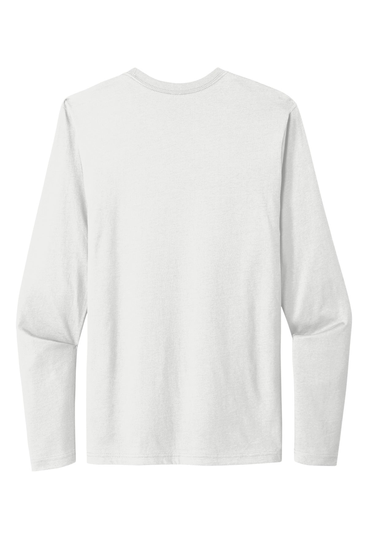Next Level Apparel Cotton Long Sleeve Tee - White - flat back