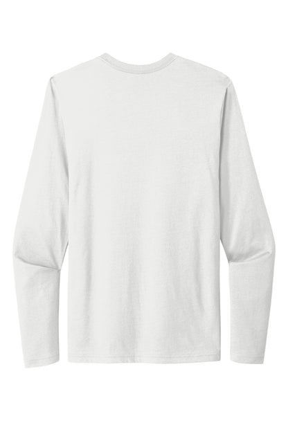 Next Level Apparel Cotton Long Sleeve Tee - White - flat back